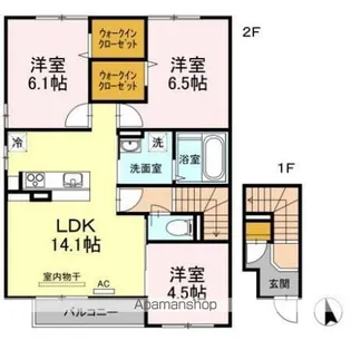 ルミエール【A201号室】の間取り