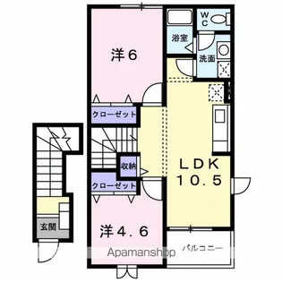 ジャン・ピュールⅢ【2階】の間取り