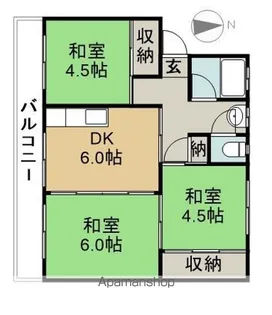 萱津ビップ【402号室】の間取り