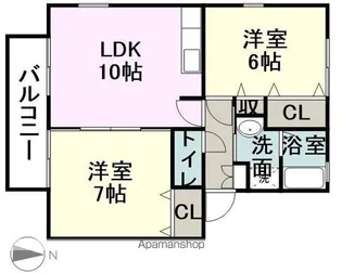 ヴィラージュ秋津【B201号室】の間取り