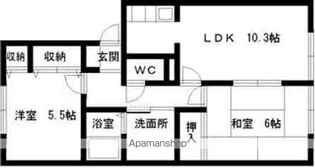 ファミール唐国【201号室】の間取り
