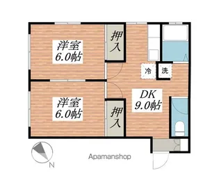 宮川コーポC【1階】の間取り