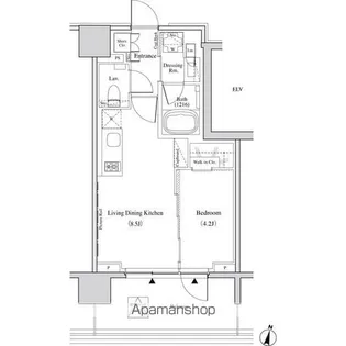 ザ・パークハビオ代々木【4階】の間取り