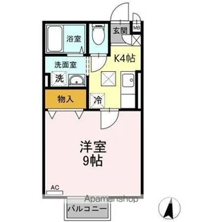 ヴィラージュ輝 A【1階】の間取り