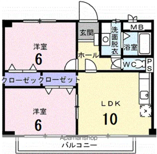 シャルマン篠木【3階】の間取り