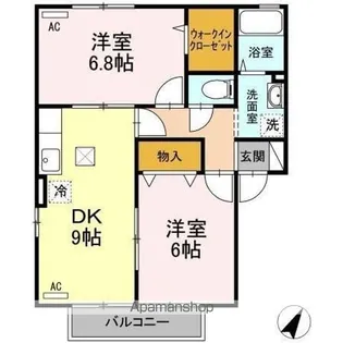 セジュール美里 B棟【B101号室】の間取り