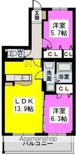 メゾンドロゼ【4階】の間取り