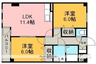 ロハスヴィラケイ2号館【1階】の間取り