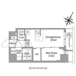 コンフォリア・リヴ新中野SOUTH【10階】の間取り