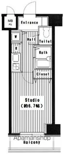 グランド・ガーラ幡ヶ谷WEST【9F-3号室】の間取り