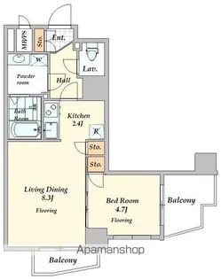 カスタリア初台【8階】の間取り