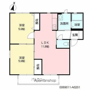 エスペランスONO【201号室】の間取り