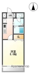 メルヴェーユ新成A【105号室】の間取り
