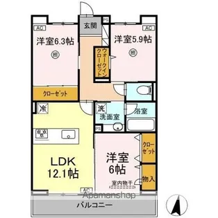 SINFARIA六本松【2階】の間取り