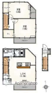 サンライズ尾久【202号室】の間取り