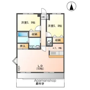 ヒルズ牧の池【102号室】の間取り