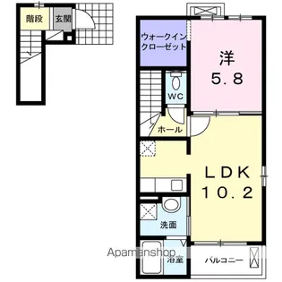 パレ シャルマンⅢ【2階】の間取り