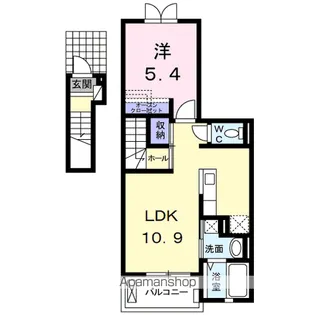 宮城県仙台市青葉区北山2丁目【アパート】の間取り