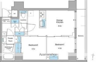 ルフォンリヴェント清澄白河【2階】の間取り