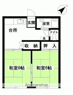 メゾンエイトゆもと【102号室】の間取り