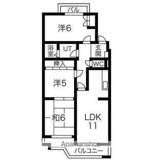 桜花城レジデンス【3階】の間取り