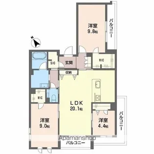 シャーメゾン雅【301号室】の間取り
