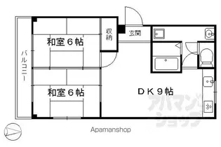 藤原マンション【1B号室】の間取り