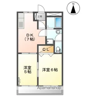 リバーパレスイワタ【1階】の間取り