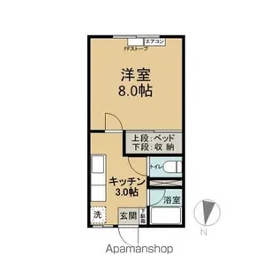 シャトレーS【205号室】の間取り
