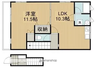 フラットU【2階】の間取り