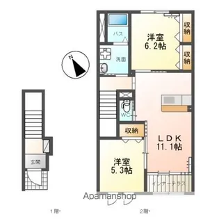 ハイツグレース【2階】の間取り