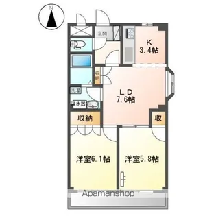 メゾンドールさくら【2階】の間取り
