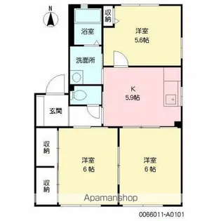 エルミタージュくにた A棟【1階】の間取り