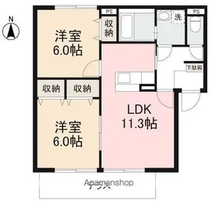 マリベール円座【1階】の間取り