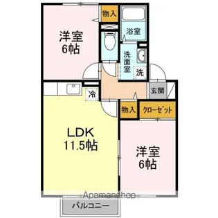 グリーンハイツC【202号室号室】の間取り