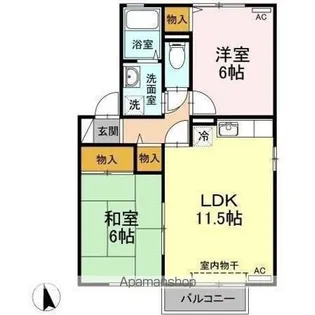 セジュール山川【1階】の間取り
