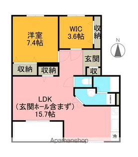 キャッスルエイト【104号室】の間取り