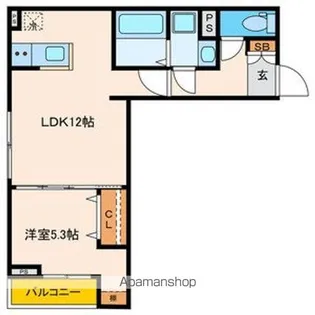パセオプラシード連坊【204号室号室】の間取り