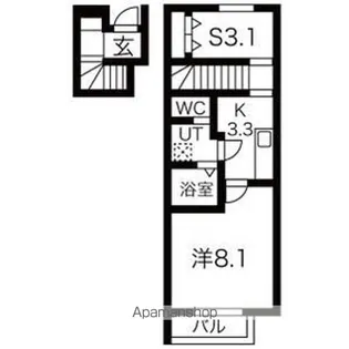 WEST SIDE B棟【206号室】の間取り