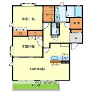 カーサベルデ大泉【201号室号室】の間取り