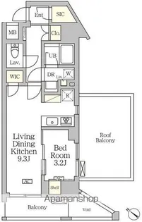 アジールコート松濤【5階】の間取り