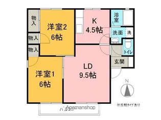 ベルジェ・荻須B棟【107号室】の間取り