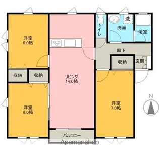 石田パレス【A-1-1号室】の間取り
