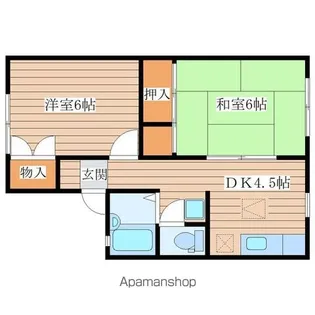サンライズ館D棟【1階】の間取り