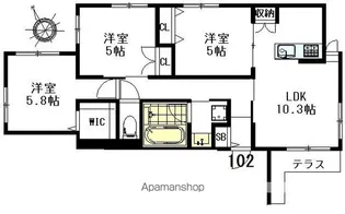 CLAIR MAISON KUGAYAMA【3階】の間取り