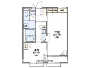 レオパレス清知【205号室】の間取り