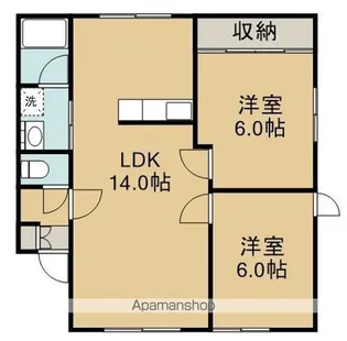 コーポゆかり【1階】の間取り