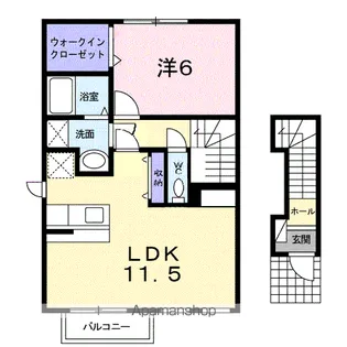 プラティークレジデンスB【2階】の間取り