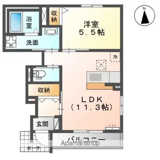 1LDKの間取り画像