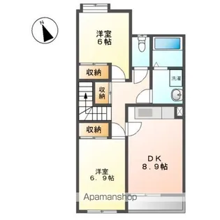 メゾンルミエールK&K【206号室】の間取り